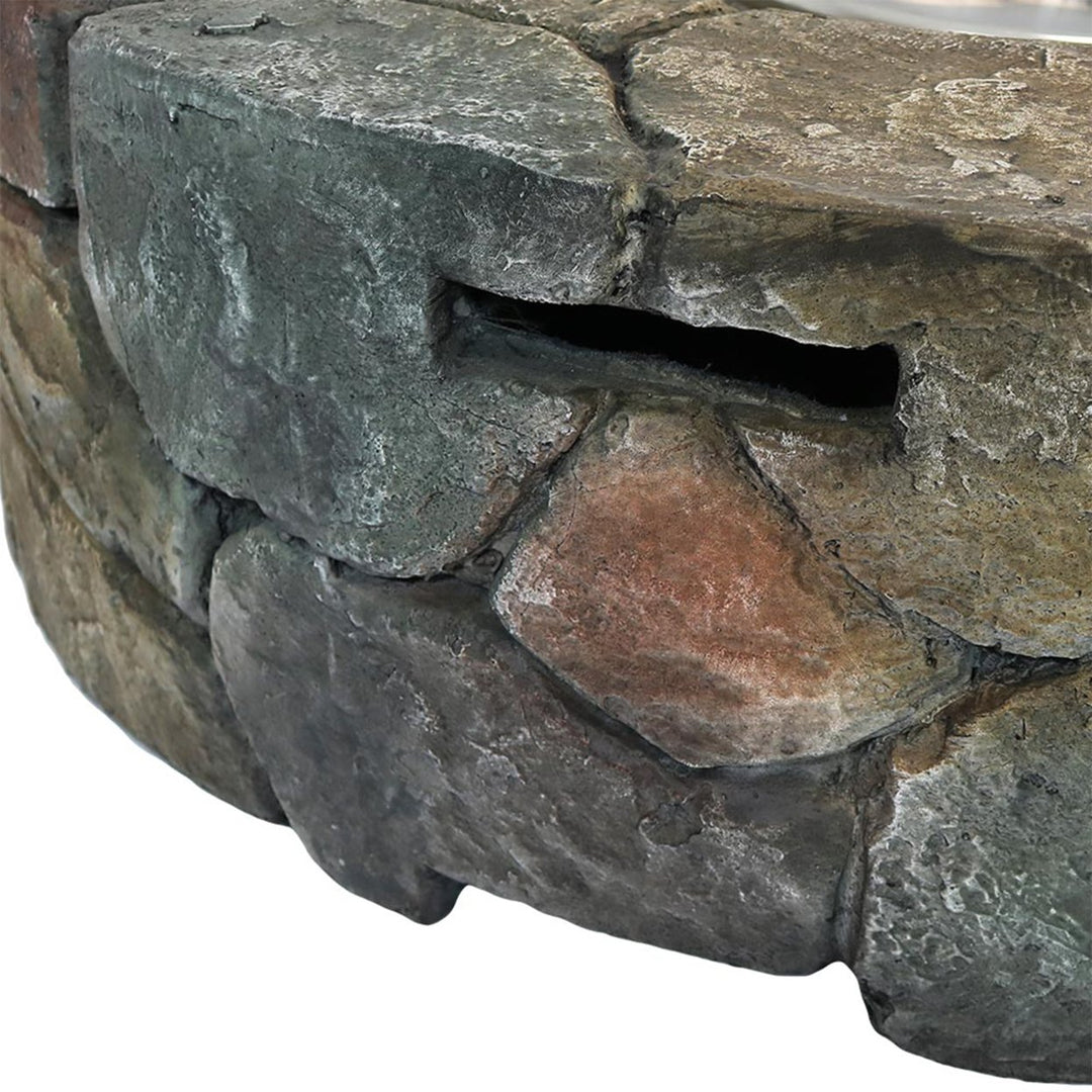 Sunnydaze 30 in Cast Stone Propane Gas Fire Pit Table with Lava Rocks Image 5