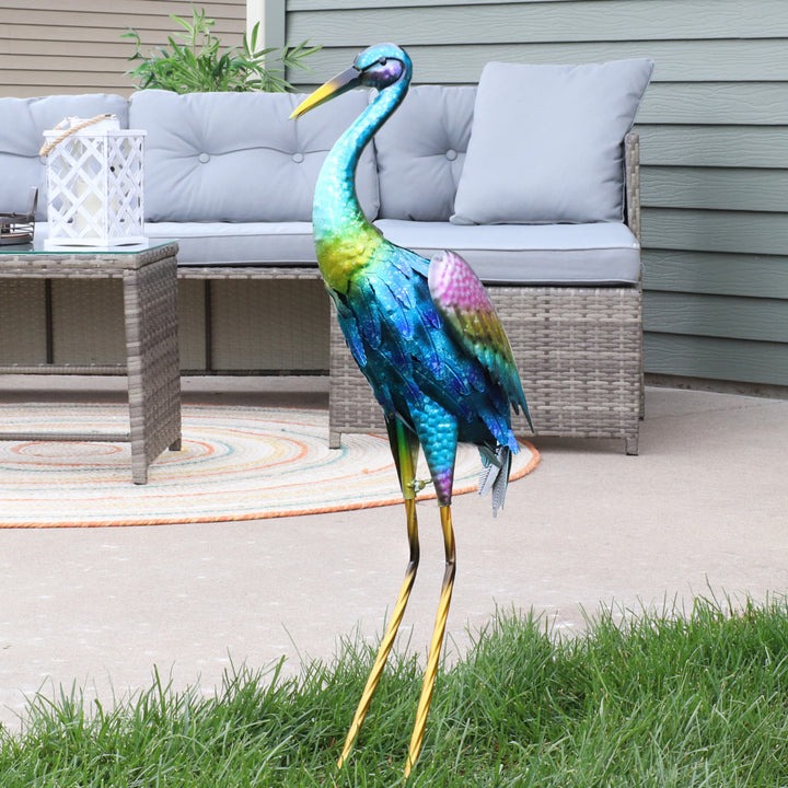 Sunnydaze Crane Indoor/Outdoor Metal Garden Statue - 29 in - Set of 2 Image 5