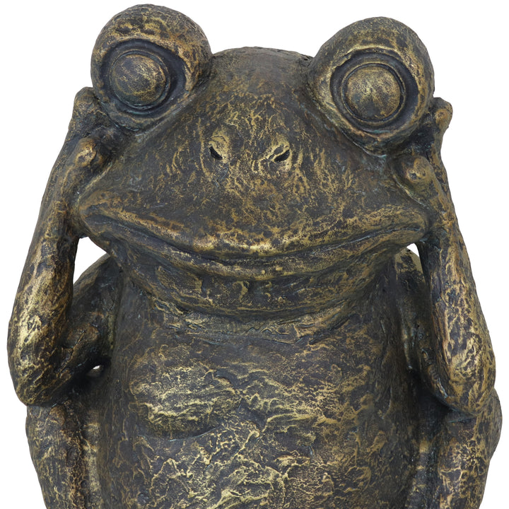 Sunnydaze Hear No Evil, See No Evil, and Speak No Evil Frog Statues - 10 in Image 5