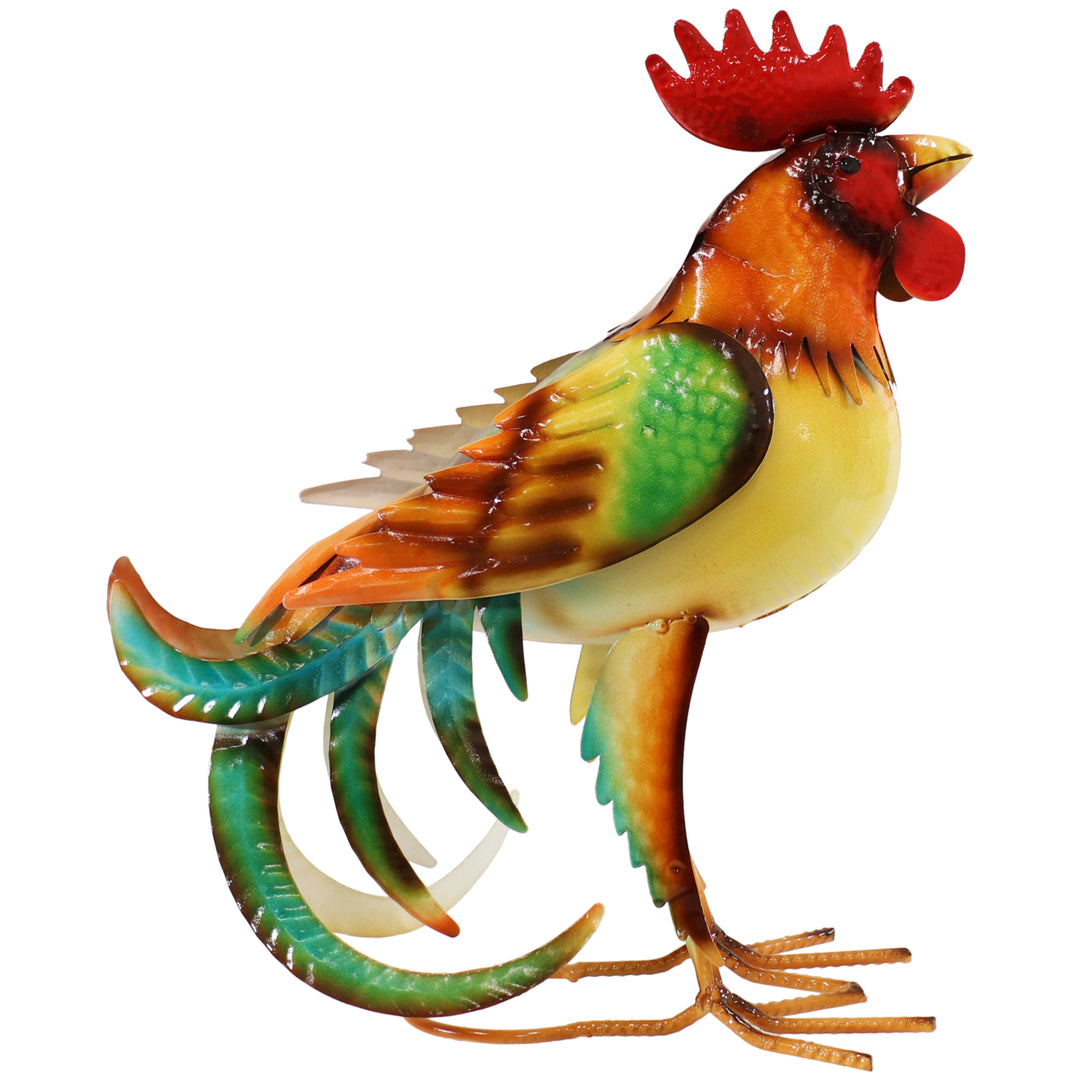 Sunnydaze Romeo the Rooster Outdoor Metal Statue - 16 in Image 7