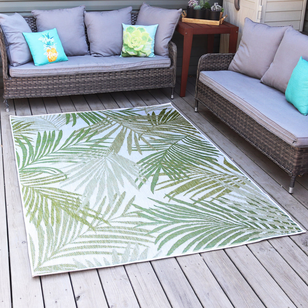 Sunnydaze Tropical Illusions Outdoor Area Rug - Verdant - 5 ft x 7 ft Image 2