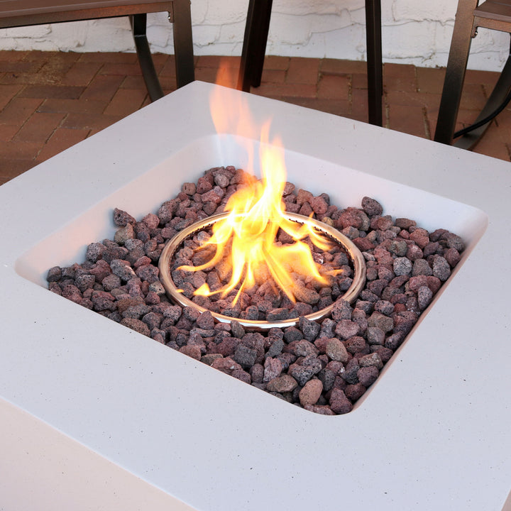 Sunnydaze 34 in Contempo Square Concrete Propane Gas Fire Pit with Cover Image 7