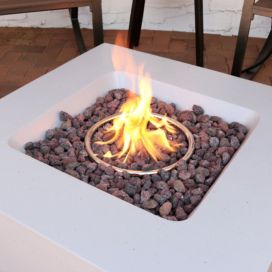 Sunnydaze 34 in Contempo Square Concrete Propane Gas Fire Pit with Cover Image 11