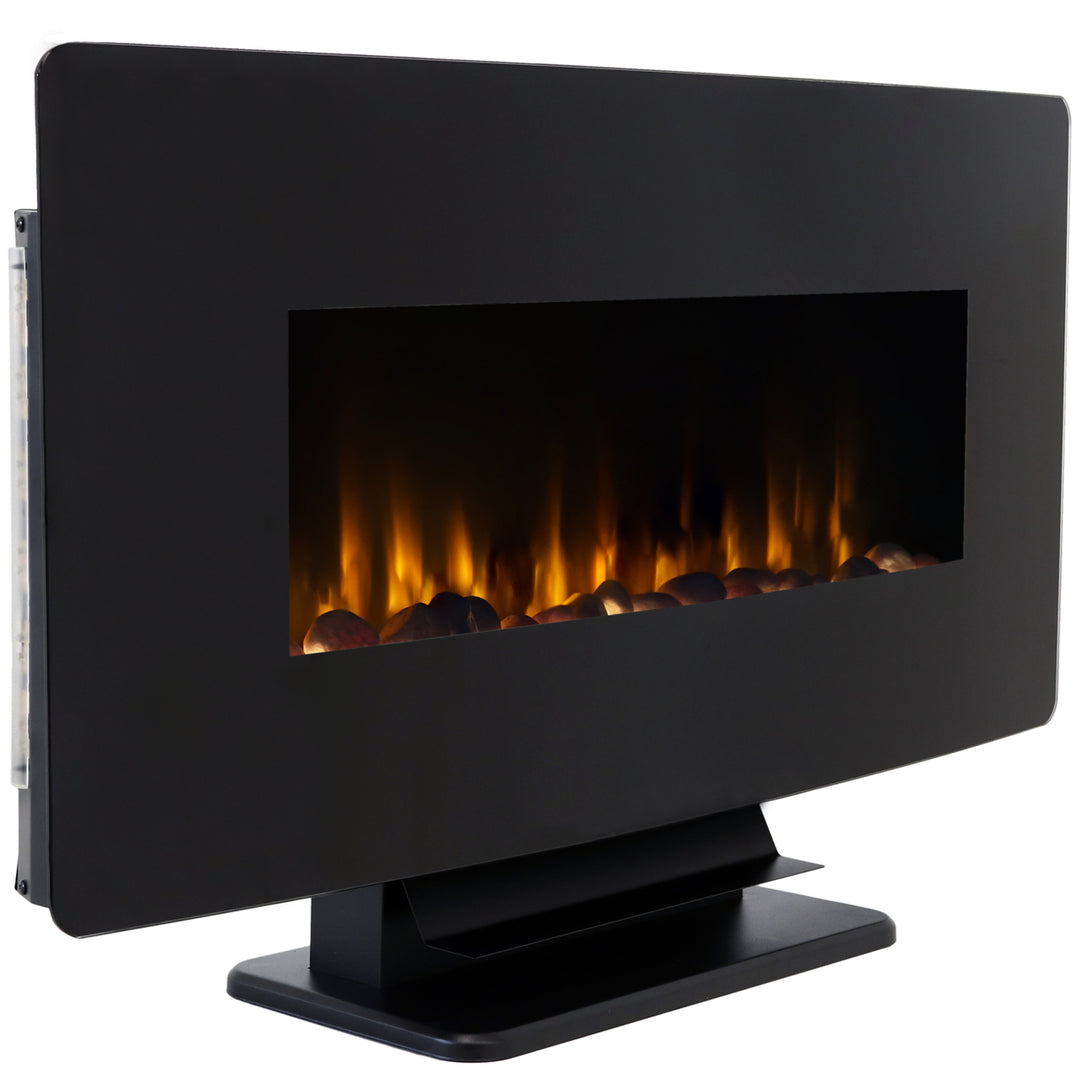 Sunnydaze 35.75 in Curved Face Wall or Freestanding Electric Fireplace Image 11