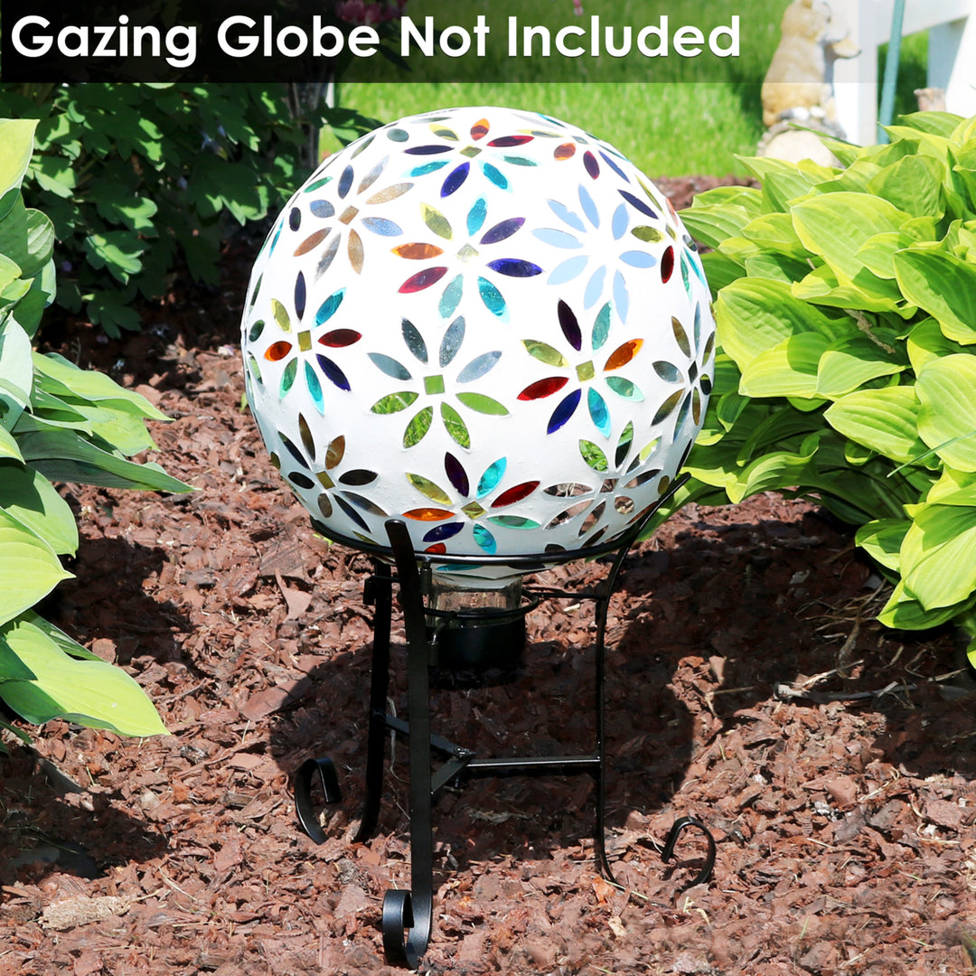 Sunnydaze Traditional Style Steel Outdoor Gazing Globe Stand - Black Image 6