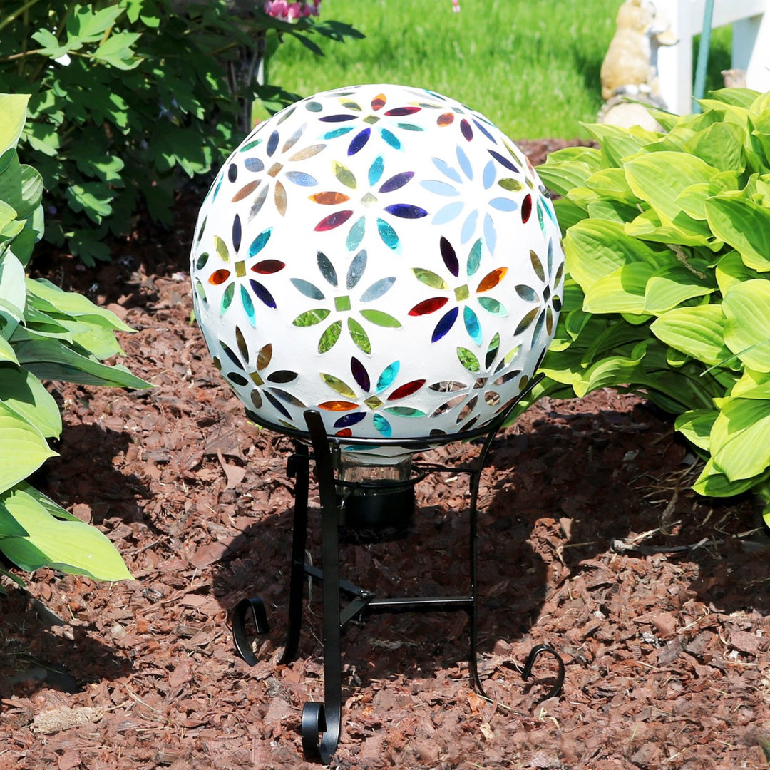 Sunnydaze Traditional Style Steel Outdoor Gazing Globe Stand - Black Image 5