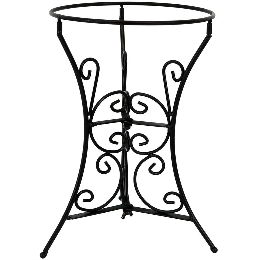 Sunnydaze Decorative Scroll Steel Outdoor Gazing Globe Stand - Black Image 1