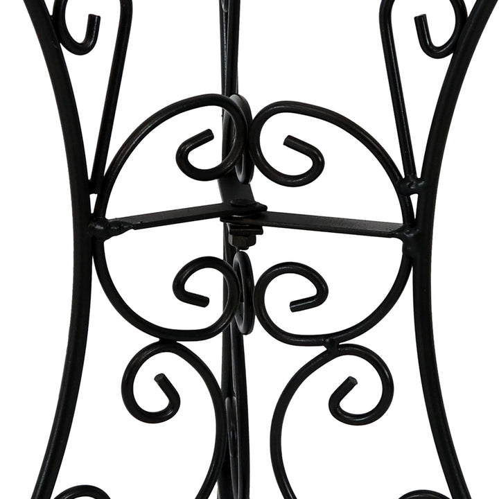 Sunnydaze Decorative Scroll Steel Outdoor Gazing Globe Stand - Black Image 5