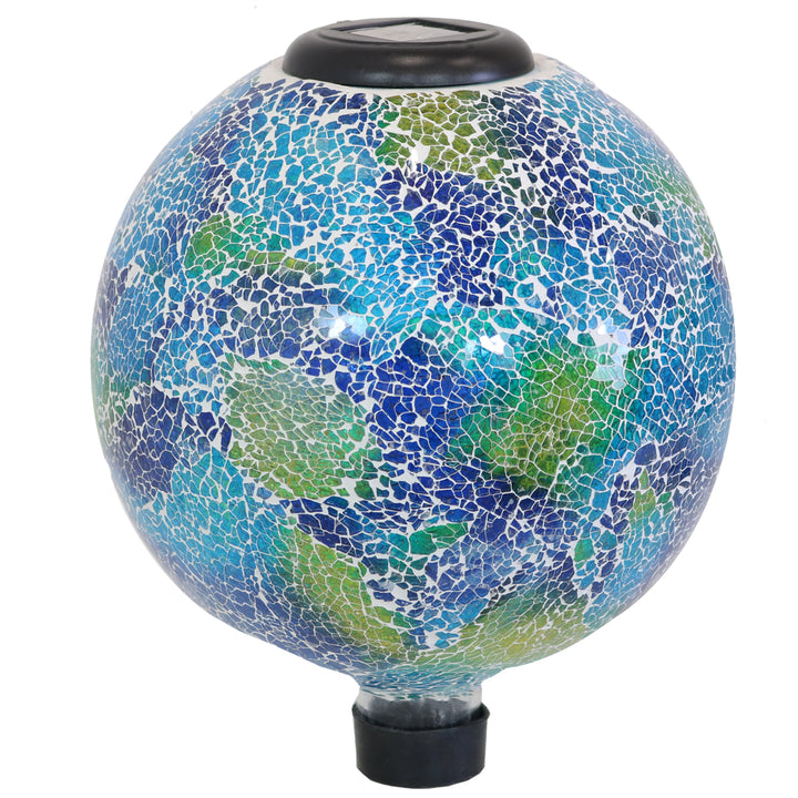 Sunnydaze Azul Terra Crackled Glass Solar Gazing Globe - 10 in Image 1