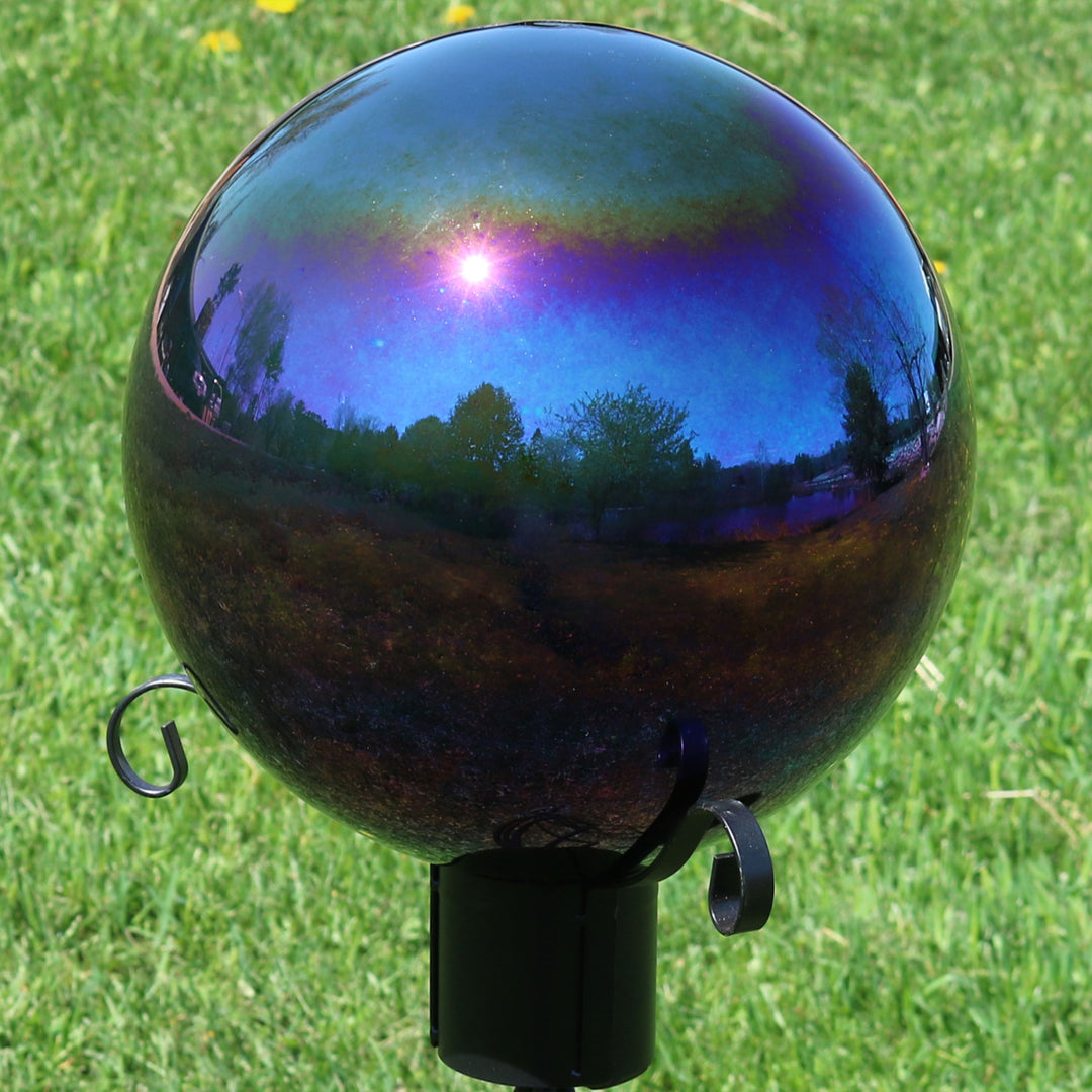 Sunnydaze Mirrored Glass Gazing Globe - 10 in - Rainbow - Set of 2 Image 4