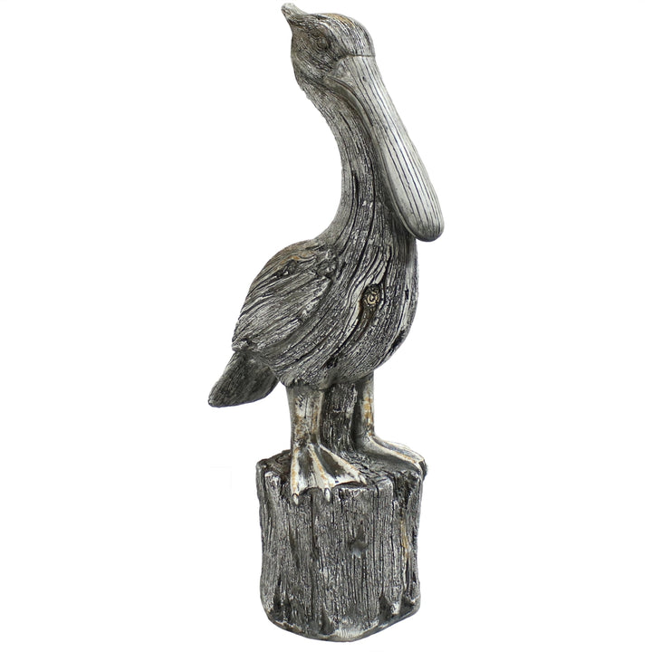 Sunnydaze Pelican Perch Outdoor Polystone Garden Statue - 22 in Image 1