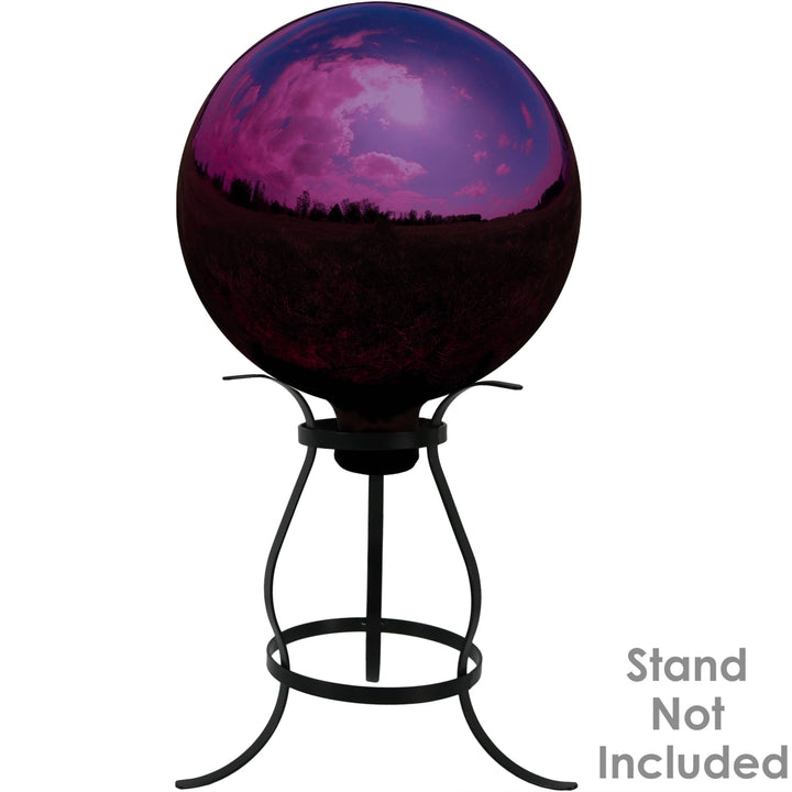 Sunnydaze Merlot Mirrored Surface Gazing Ball Globe - 10 in - Set of 2 Image 5