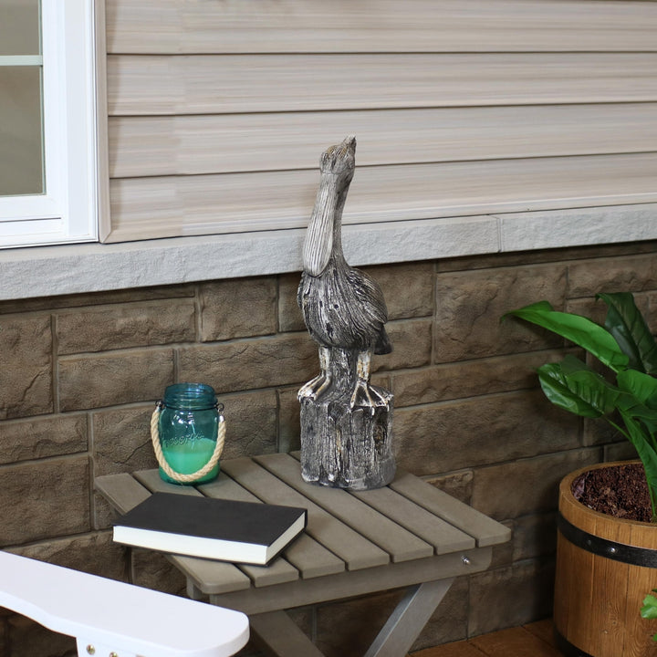 Sunnydaze Pelican Perch Outdoor Polystone Garden Statue - 22 in Image 4