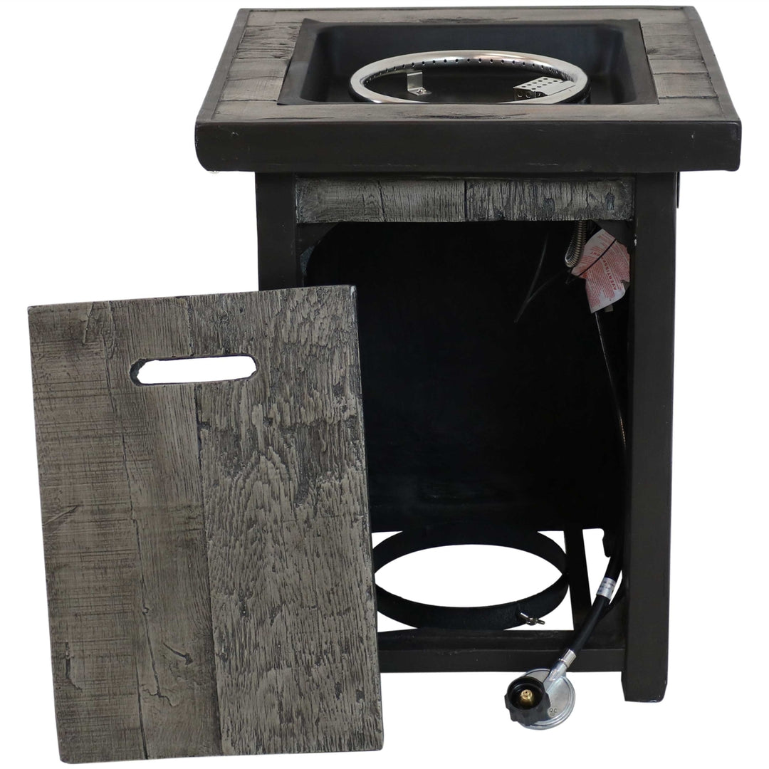 Sunnydaze 24 in Weathered Square Smokeless Propane Gas Fire Pit Table Image 11