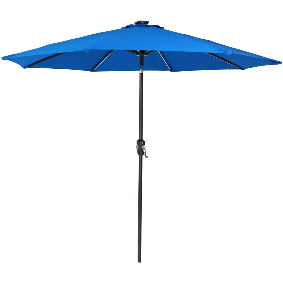 Sunnydaze 9 ft Solar Sunbrella Patio Umbrella with Tilt - Pacific Blue Image 11