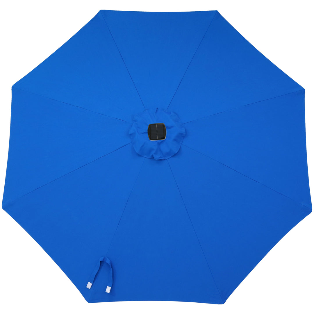 Sunnydaze 9 ft Solar Sunbrella Patio Umbrella with Tilt - Pacific Blue Image 10