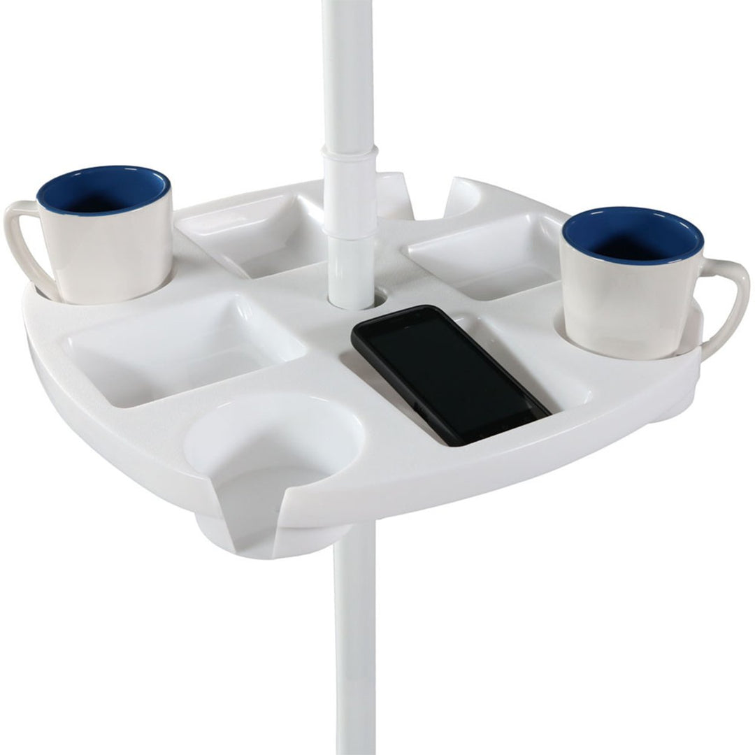 Sunnydaze Beach Umbrella Pole Drink and Snack Holder Table Image 4