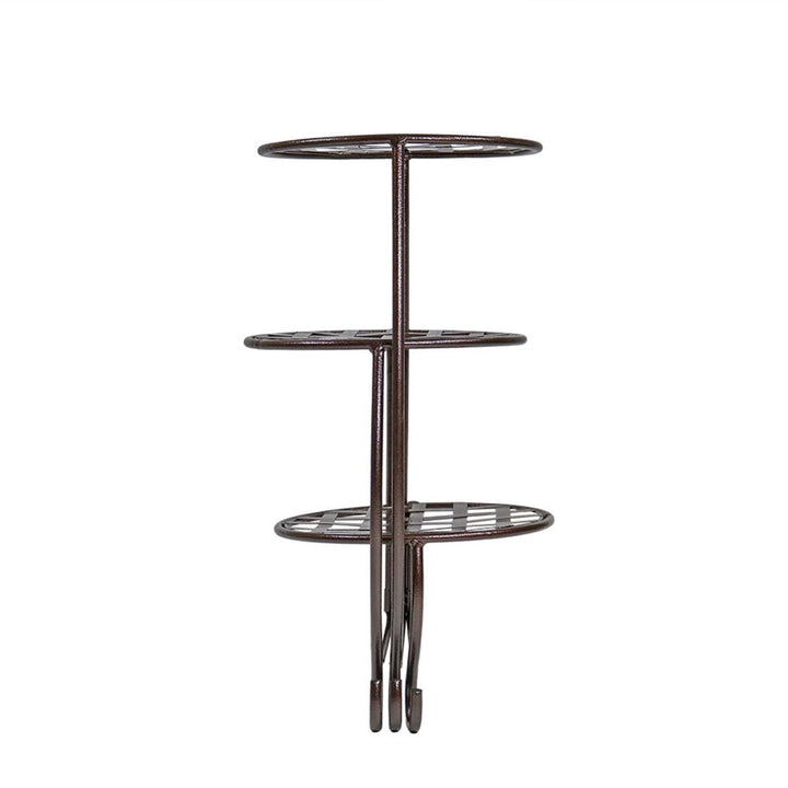 Sunnydaze 3-Tier Triple Plant Stand with Checkered Base - 24 in - Set of 2 Image 7