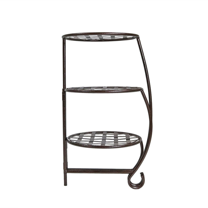 Sunnydaze 3-Tier Triple Plant Stand with Checkered Base - 24 in - Set of 2 Image 8