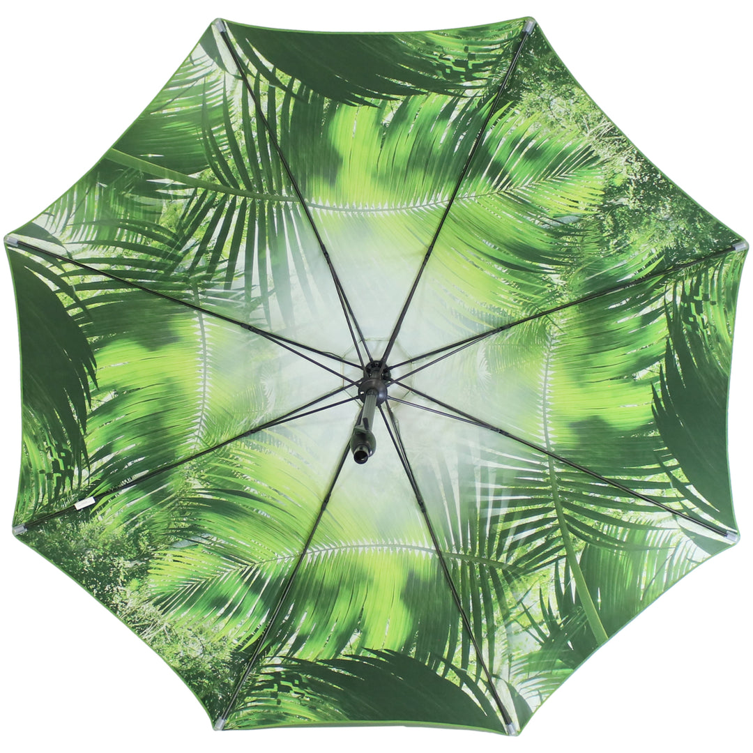 Sunnydaze 9 ft Aluminum Patio Umbrella with Tilt and Crank - Tropical Leaf Image 5