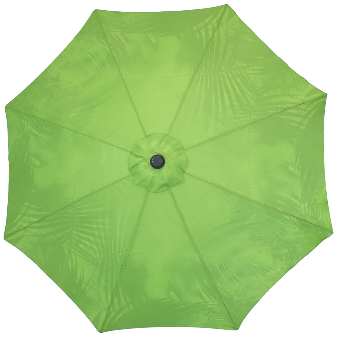 Sunnydaze 9 ft Aluminum Patio Umbrella with Tilt and Crank - Tropical Leaf Image 6