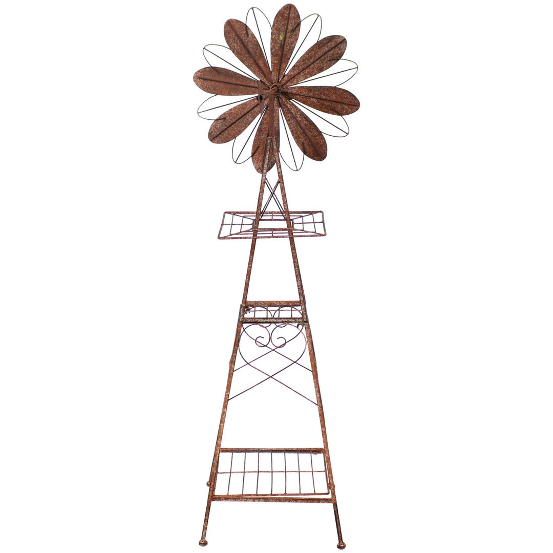 Sunnydaze Rustic Windmill Indoor/Outdoor Metal Garden Statue - 51 in Image 6