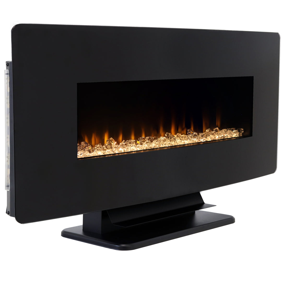 Sunnydaze 42 in Curved Face Wall Mount or Freestanding Electric Fireplace Image 8