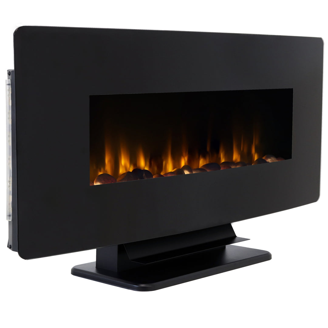 Sunnydaze 42 in Curved Face Wall Mount or Freestanding Electric Fireplace Image 9