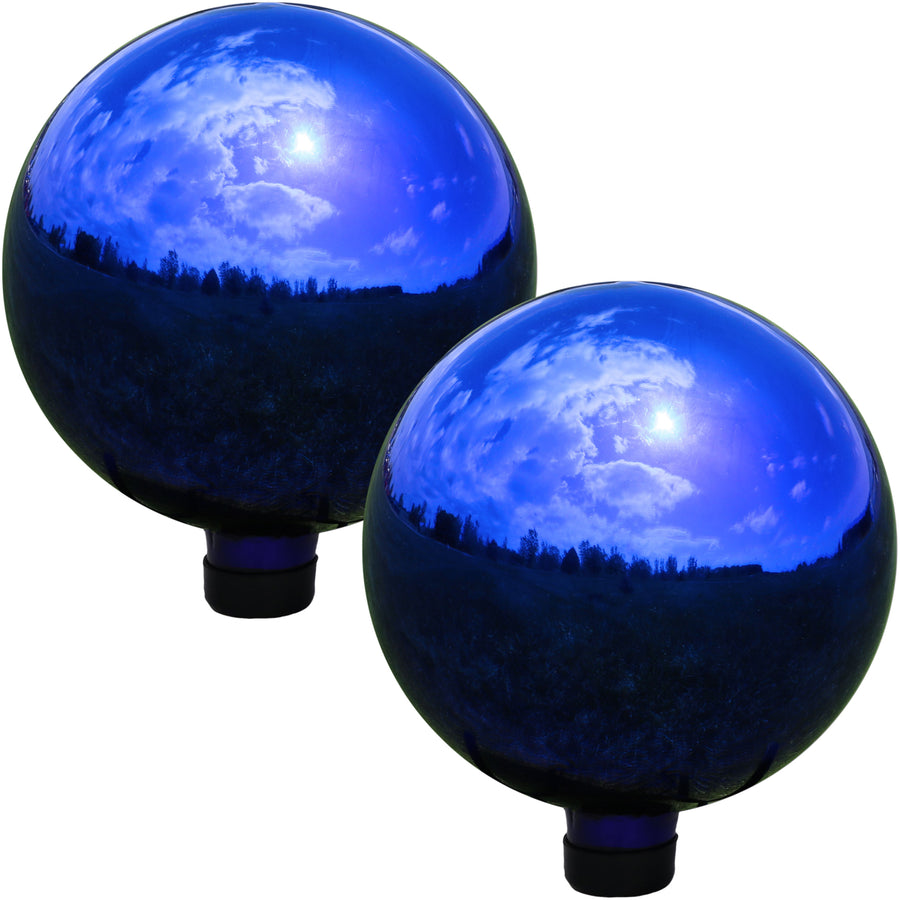 Sunnydaze Blue Mirrored Surface Gazing Globe - 10 in - Set of 2 Image 1