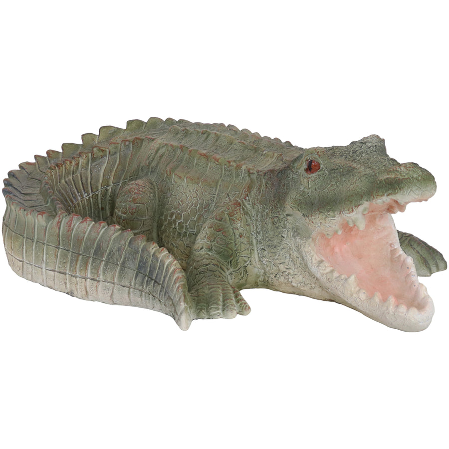 Sunnydaze Chloe the Crabby Crocodile Indoor and Outdoor Statue - 18 in Image 1