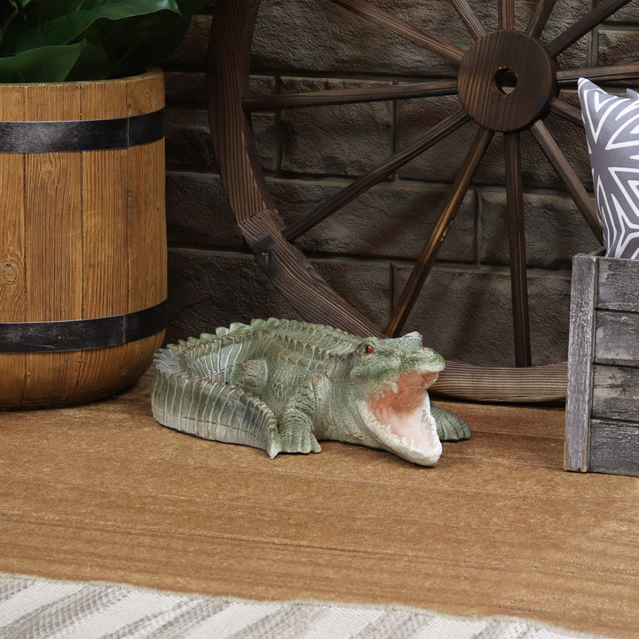 Sunnydaze Chloe the Crabby Crocodile Indoor and Outdoor Statue - 18 in Image 4