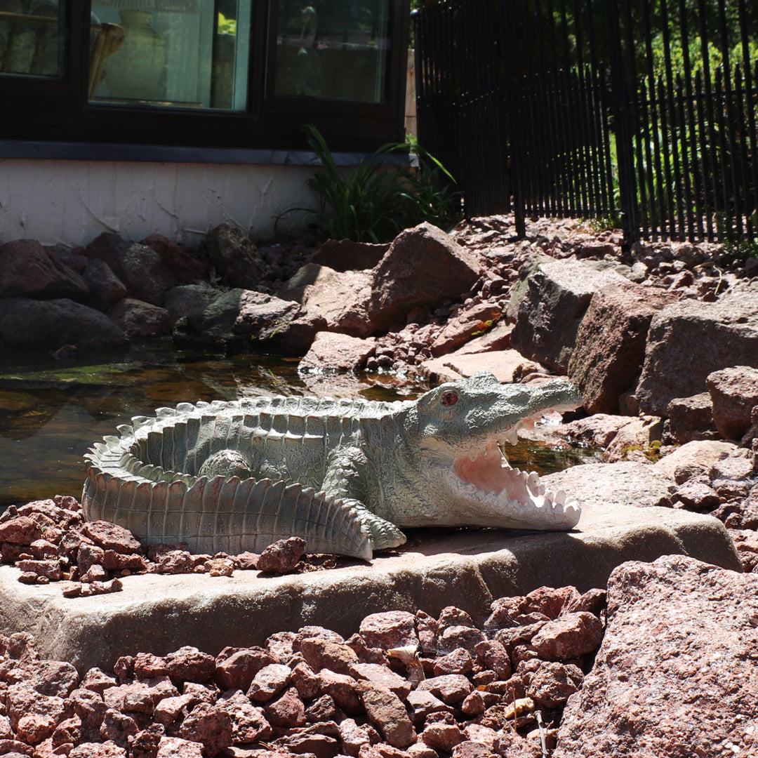 Sunnydaze Chloe the Crabby Crocodile Indoor and Outdoor Statue - 18 in Image 5