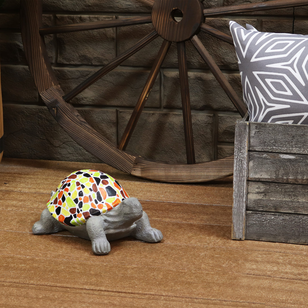 Sunnydaze Mildred the Turtle Indoor/Outdoor Mosaic Statue - 10.5 in Image 2