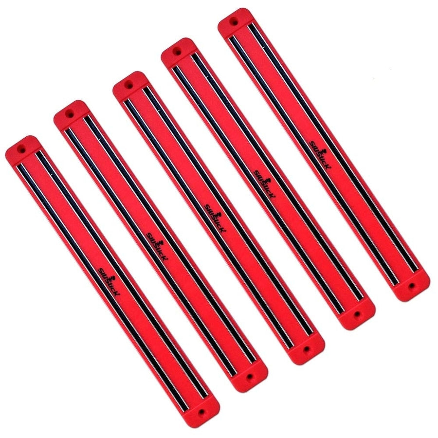 SiliSlick Magnetic Knife Holder Rack 5 Inch Red Wall Mounted Kitchen Organizer Image 1