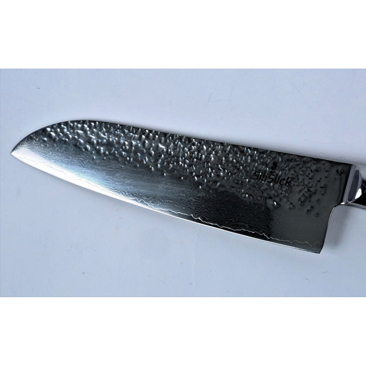 SiliSlick 7.25" VG10 Damascus Steel Santoku Knife Hammered Surface High Carbon Image 4