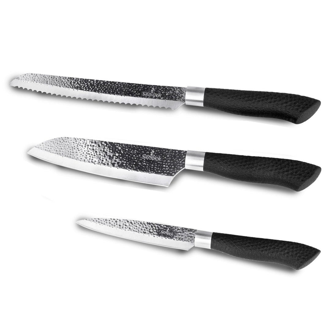 Embossed Hammered Blades 3 Piece Knife Set Image 2