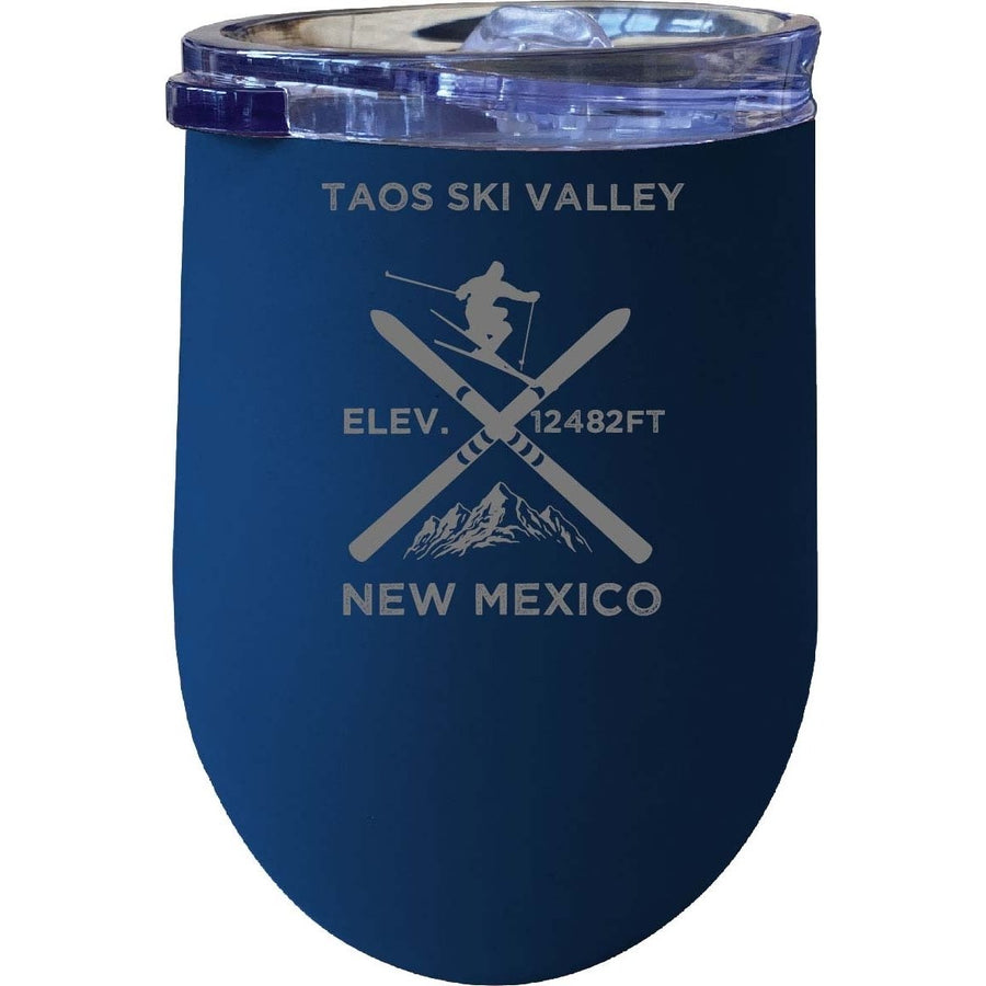 Taos Ski Valley Mexico Ski Souvenir 12 oz Laser Etched Insulated Wine Stainless Steel Tumbler Image 1