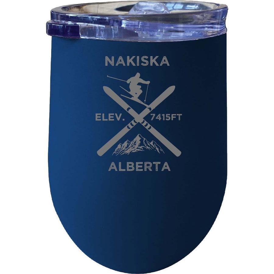 Nakiska Alberta Ski Souvenir 12 oz Laser Etched Insulated Wine Stainless Steel Tumbler Image 1