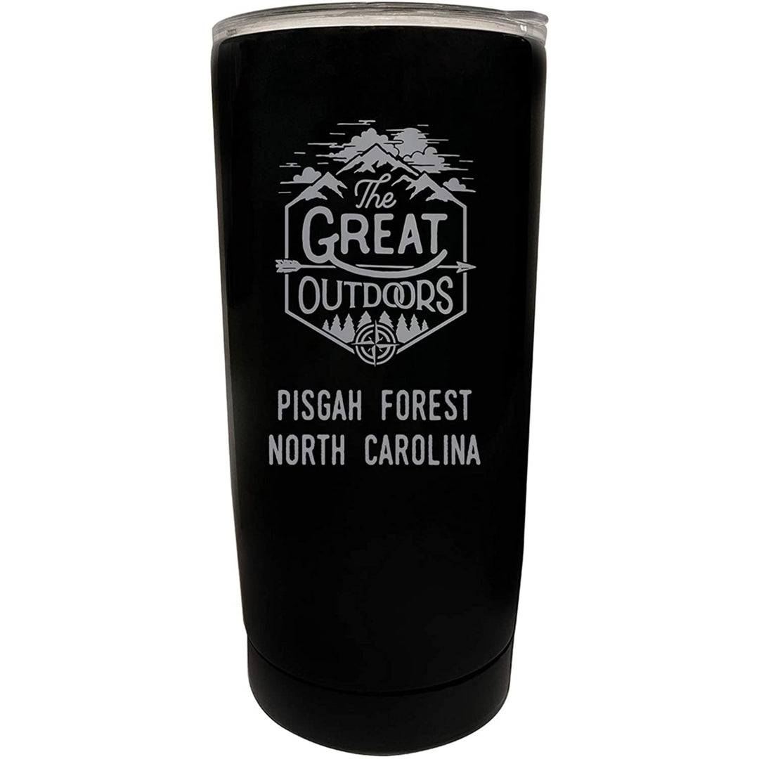 Pisgah Forest North Carolina Etched 16 oz Stainless Steel Insulated Tumbler Outdoor Adventure Design Image 1