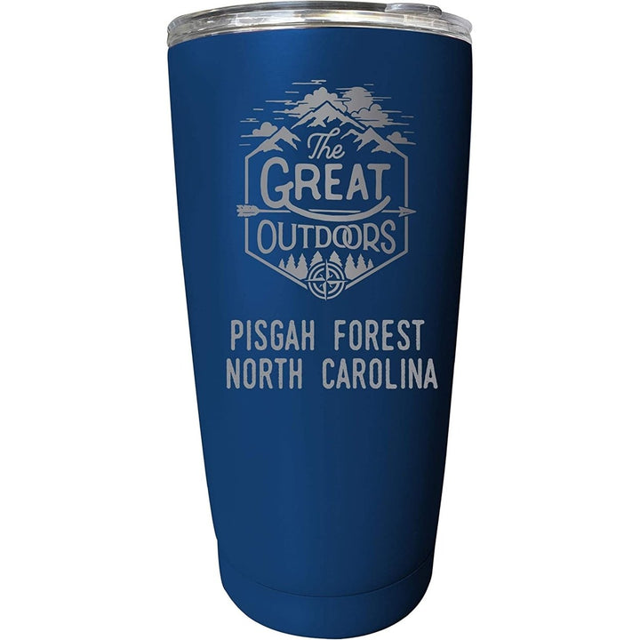 Pisgah Forest North Carolina Etched 16 oz Stainless Steel Insulated Tumbler Outdoor Adventure Design Image 1