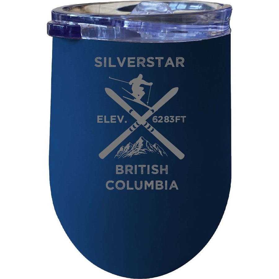 SilverStar British Columbia Ski Souvenir 12 oz Laser Etched Insulated Wine Stainless Steel Tumbler Image 1