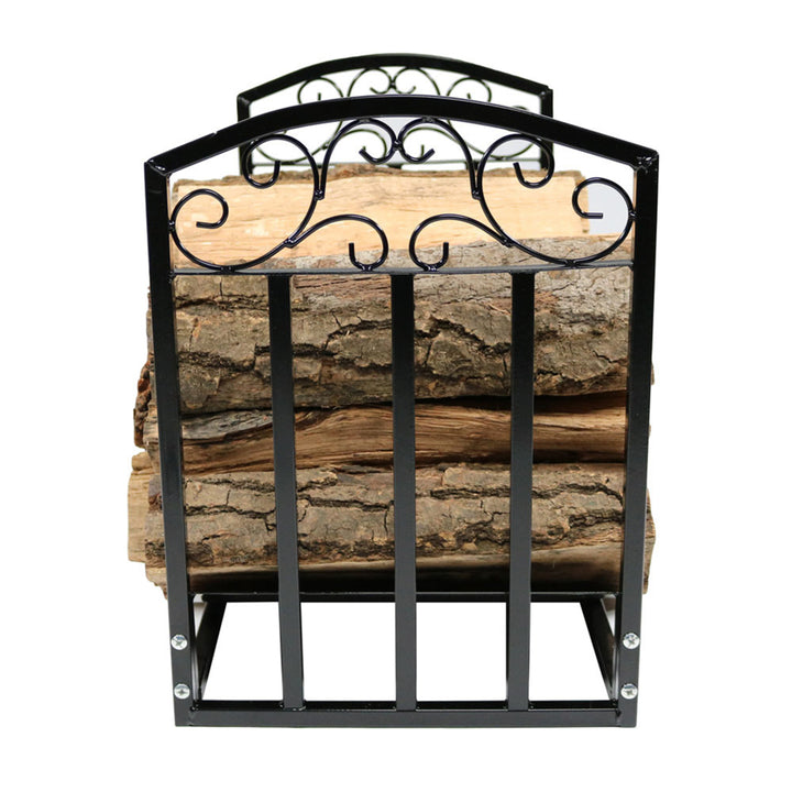 Sunnydaze 2 ft Designer Steel Firewood Log Rack - Black Image 10