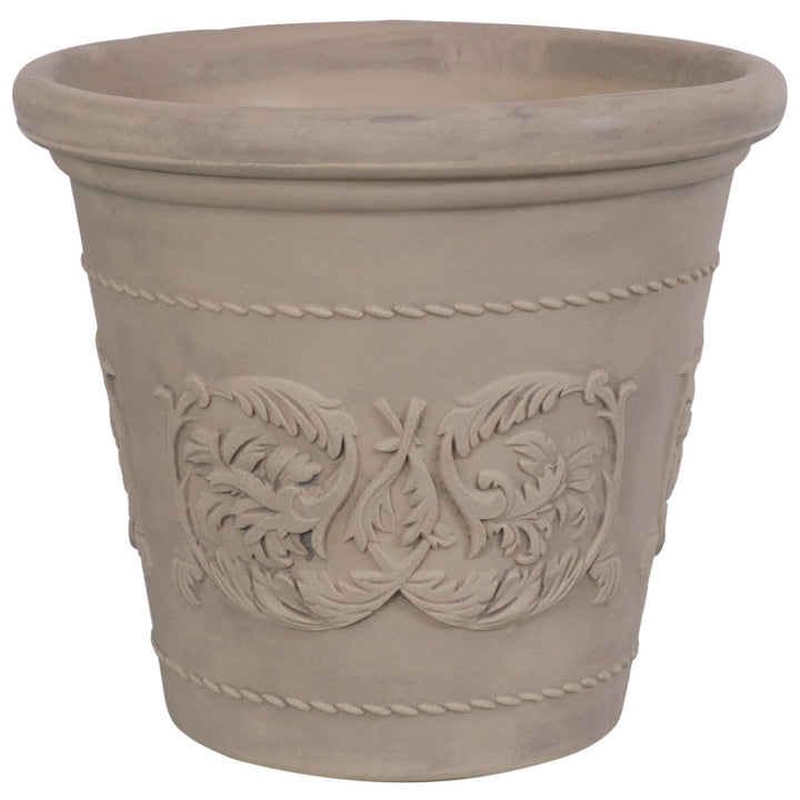 Sunnydaze 19.5 in Arabella Polyresin Outdoor Planter - Beige Image 1