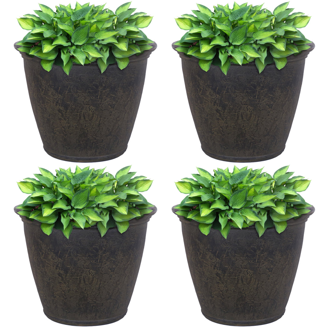 Sunnydaze 24 in Anjelica Unbreakable Polyresin Planter - Sable - Set of 4 Image 5