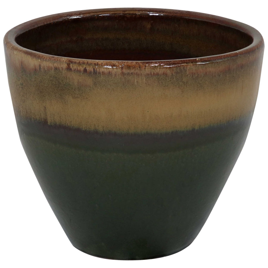 Sunnydaze 13 in Resort High-Fired Glaze Ceramic Planter - Forest Lake Green Image 1