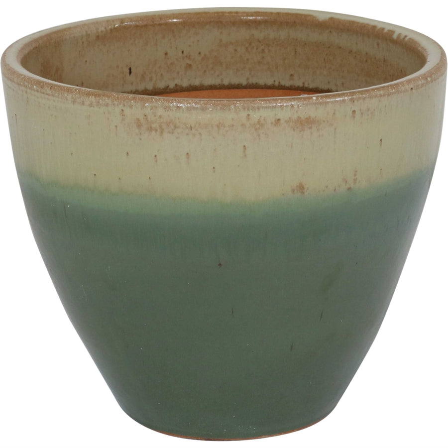 Sunnydaze 13 in Resort High-Fired Glazed Ceramic Planter - Seafoam Image 1