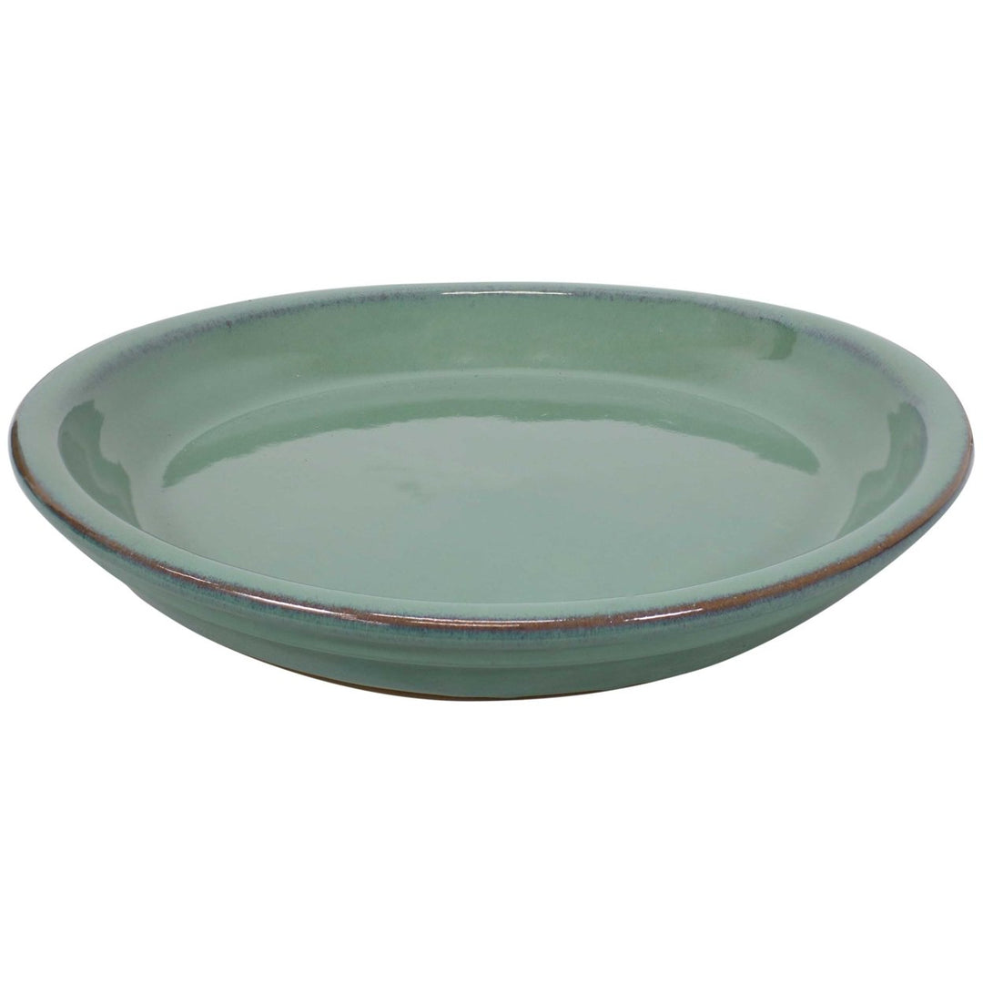 Sunnydaze 9 in Glazed Ceramic Flower Pot/Plant Saucer - Seafoam - Set of 2 Image 8