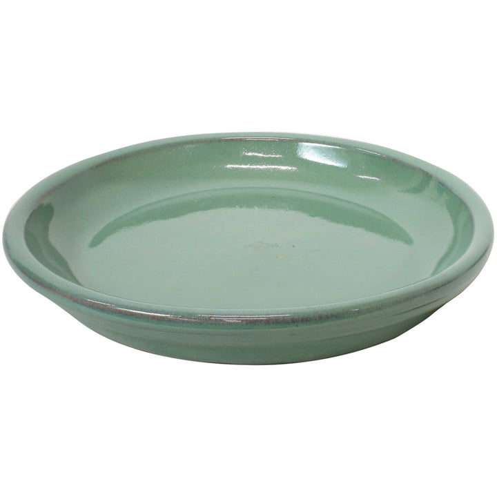 Sunnydaze 7 in Glazed Ceramic Flower Pot/Plant Saucer - Seafoam - Set of 2 Image 8