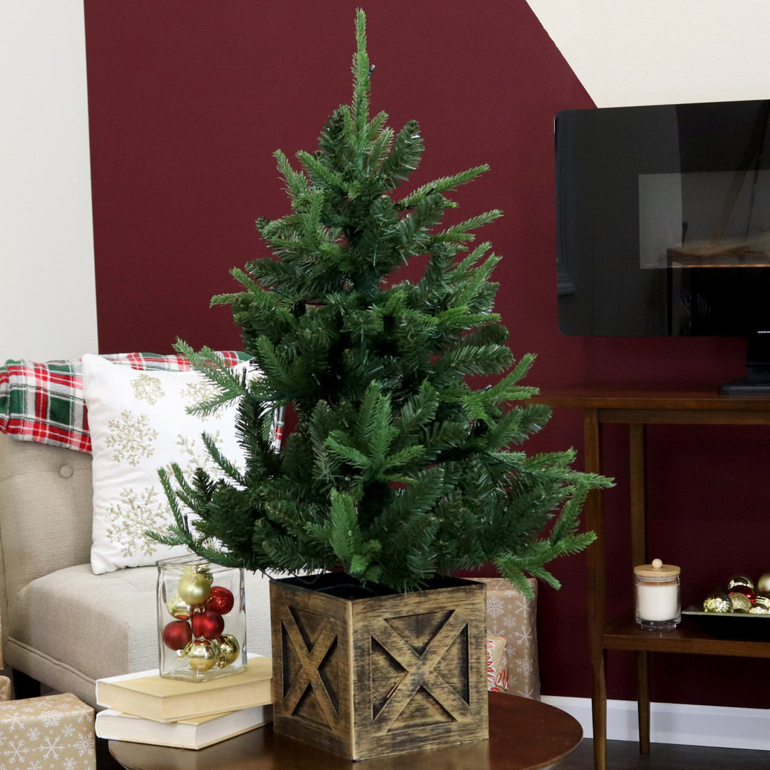 Sunnydaze Farmhouse Indoor Pre-Lit Artificial Christmas Tree - 3 ft Image 6