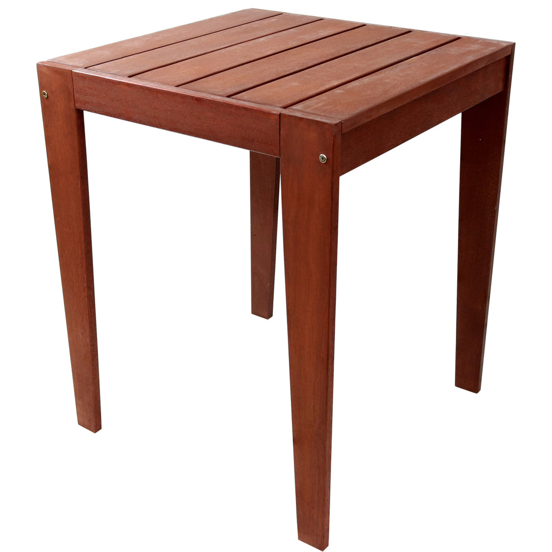 Sunnydaze 23.5 in Meranti Wood with Mahogany Finish Square Patio Side Table Image 1